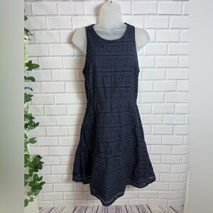 GAP Navy Blue Eyelet Sleeveless Fit & Flare Dress/size 4